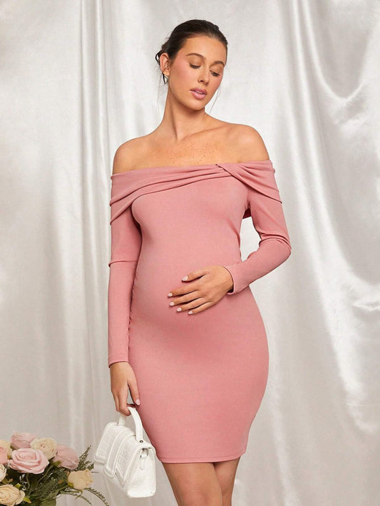 Vestido maternidad rosa corto