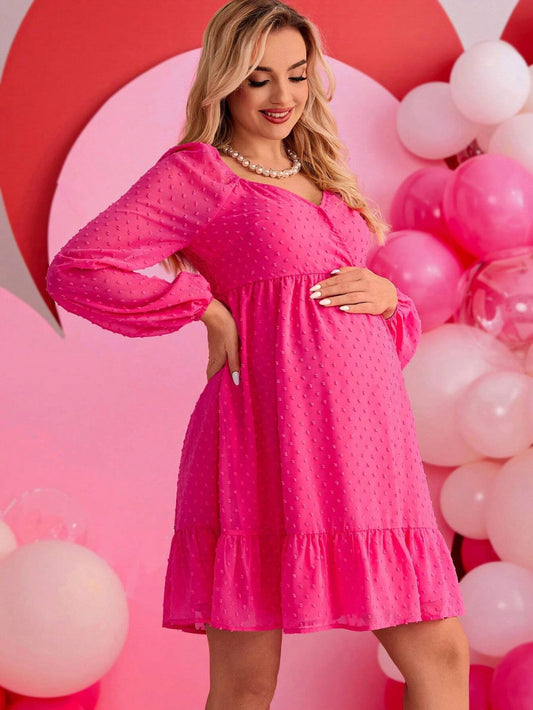 Vestido maternidad fucsia corto