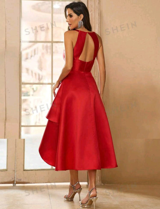 Vestido satinado rojo