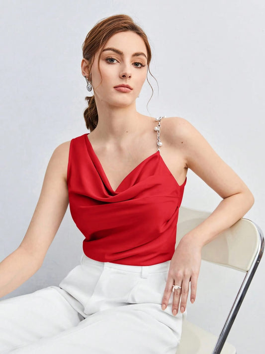 Blusa asimetrica roja