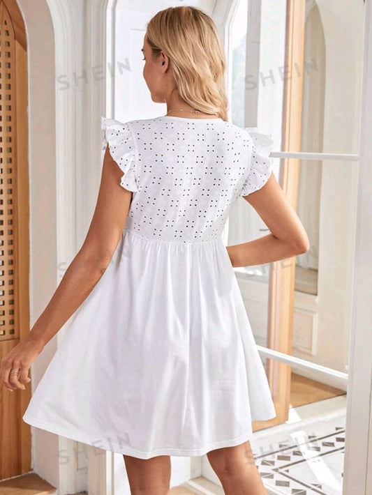 Vestido Maternidad Blanco de botones