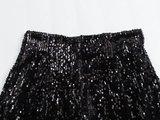 Short gamusa negro con lentejuelas