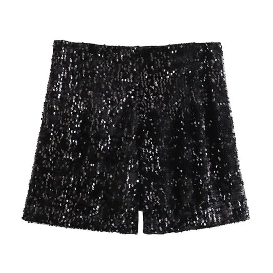 Short gamusa negro con lentejuelas
