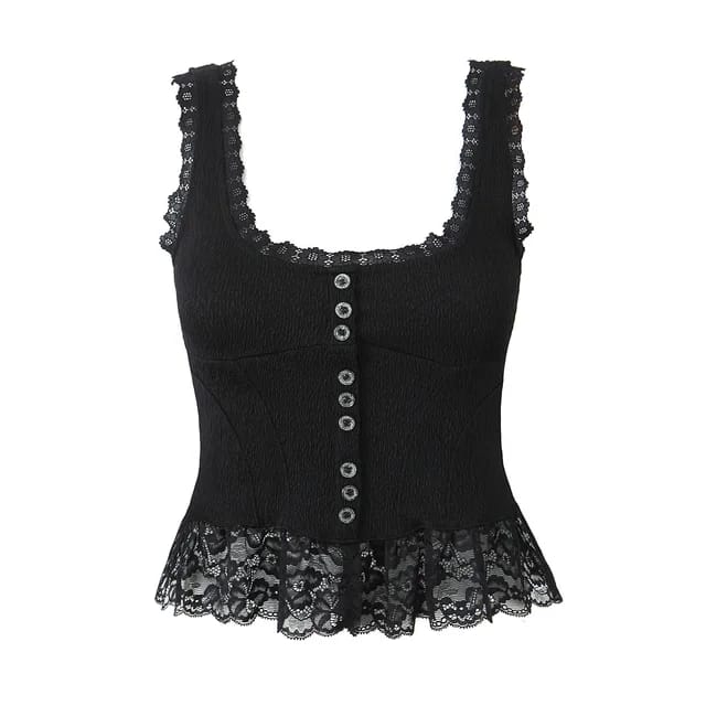 Camisa de encaje negra