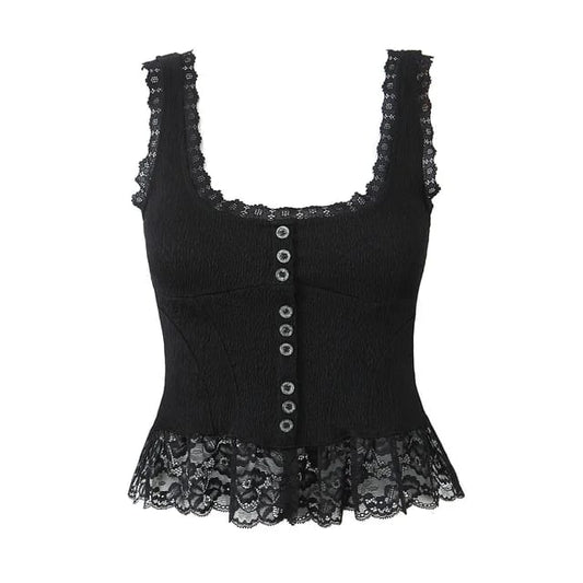 Camisa de encaje negra