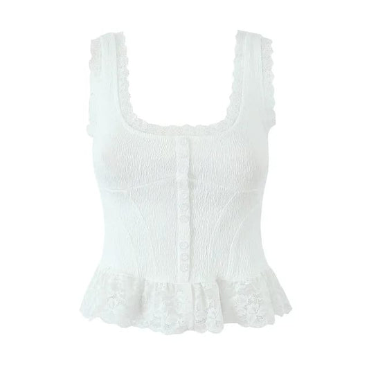 Camisa de encaje blanca