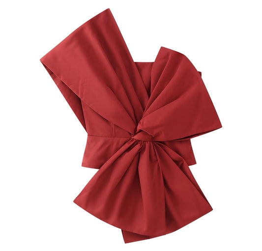 Top asimetrico rojo