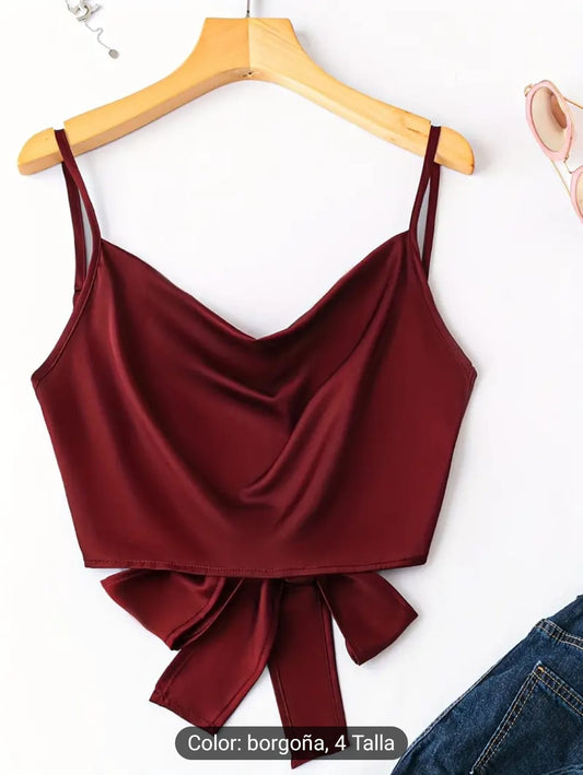 Top de amarrar lazo Rojo