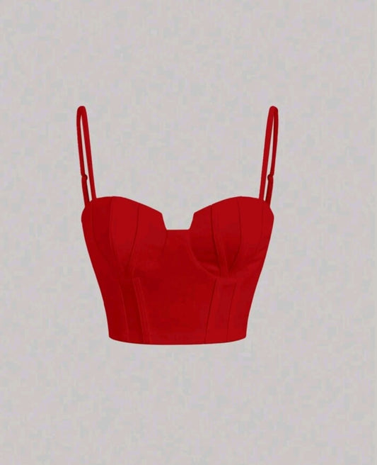 Top Sin Mangas Rojo