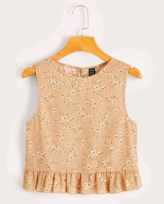 Top Crema con estampado Flores