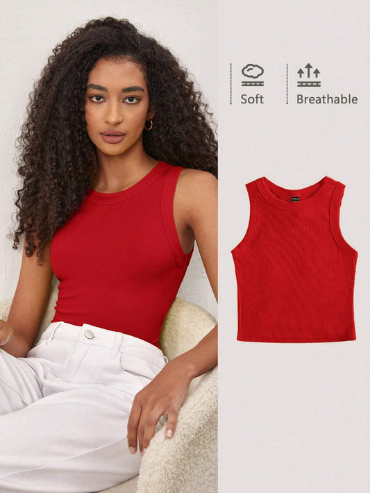 Blusa Basic sin mangas Rojo