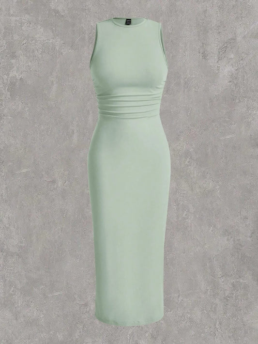 Vestido largo  Básico Menta sin mangas