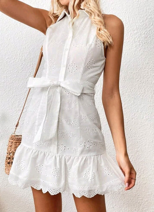 Vestido blanco de cuello