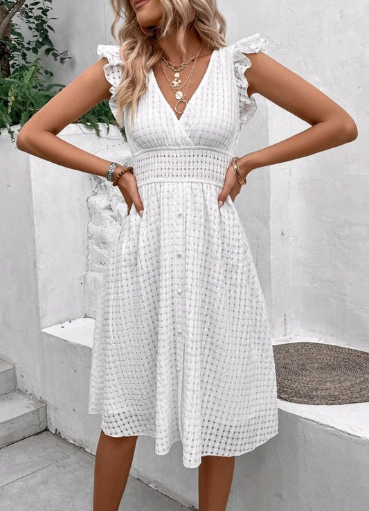 Vestido blanco de botones