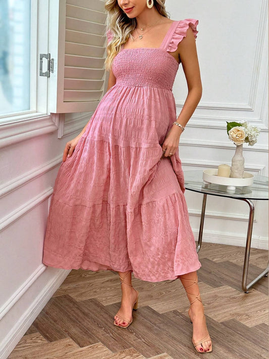Vestido Maternidad Rosa largo