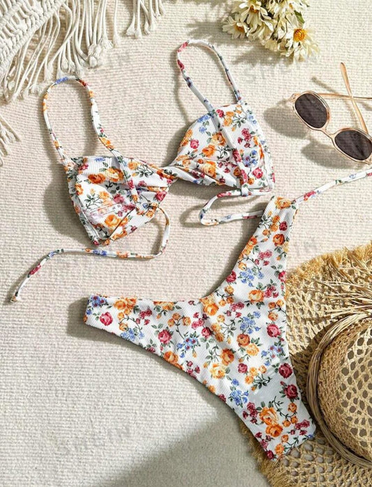 Traje de baño Blanco Estampado 2pcs