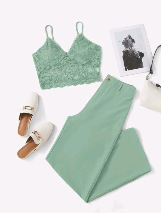 Conjunto Menta Bordado