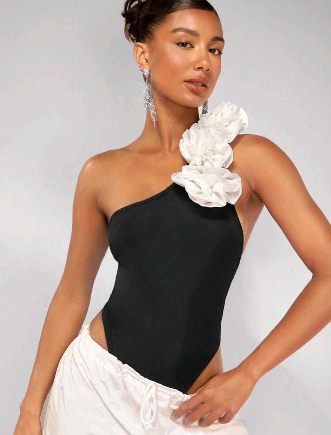 Bodysuits negro con blanco