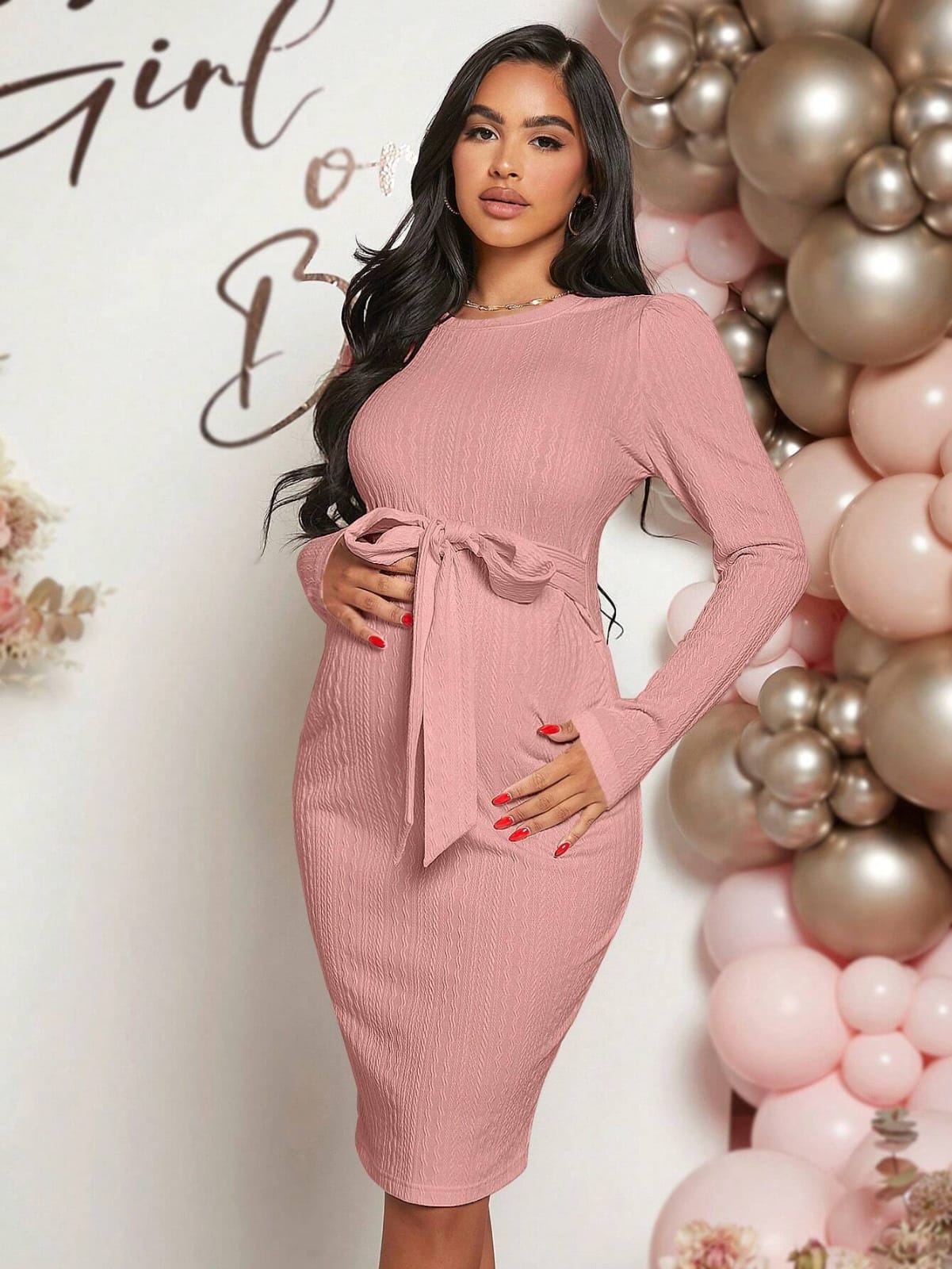 Vestido maternidad ajustado rosa
