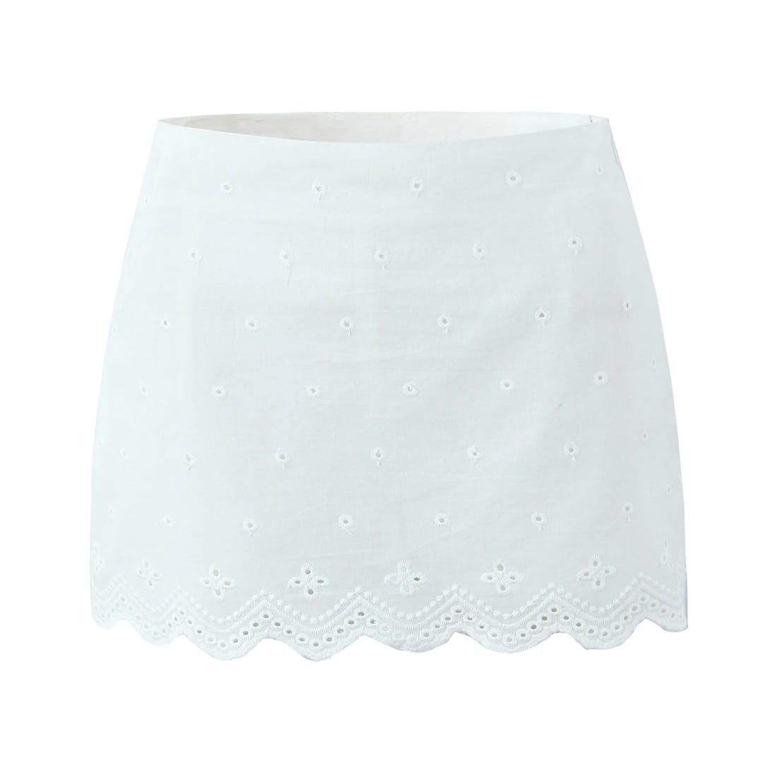 Falda de algodón blanca para verano