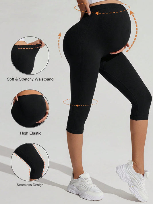 Leggings maternidad negro corto