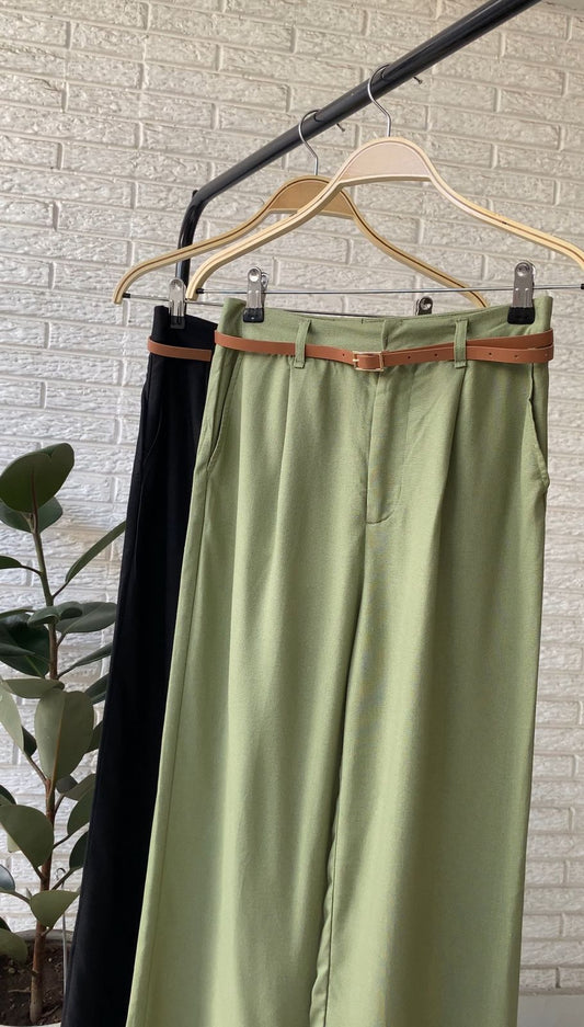 Pantalón de Lino con cinturón