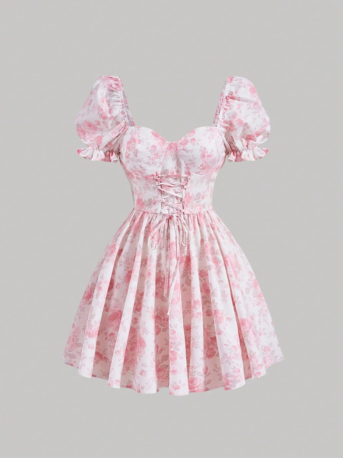 Vestido coquette rosa con corset