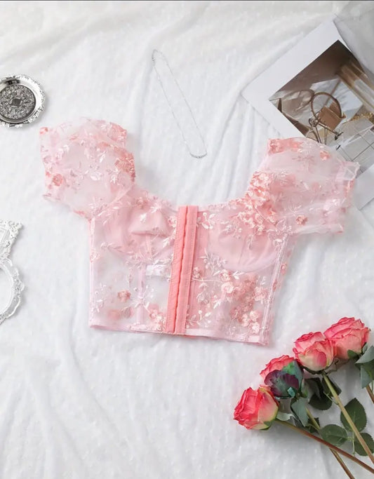 Bustier Encaje Rosa