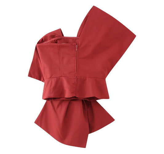 Top asimetrico rojo