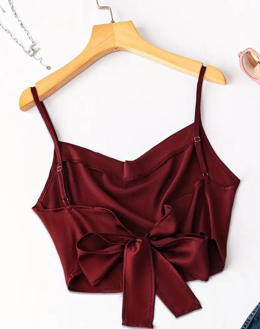 Top de amarrar lazo Rojo
