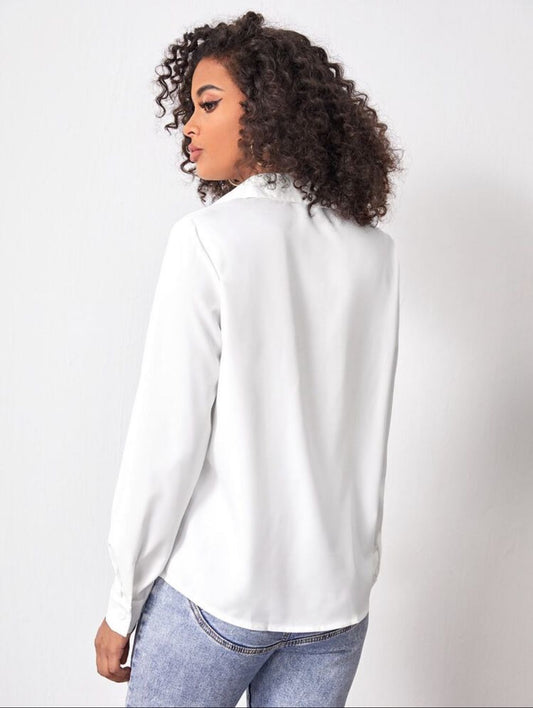 Blusa blanca manga larga