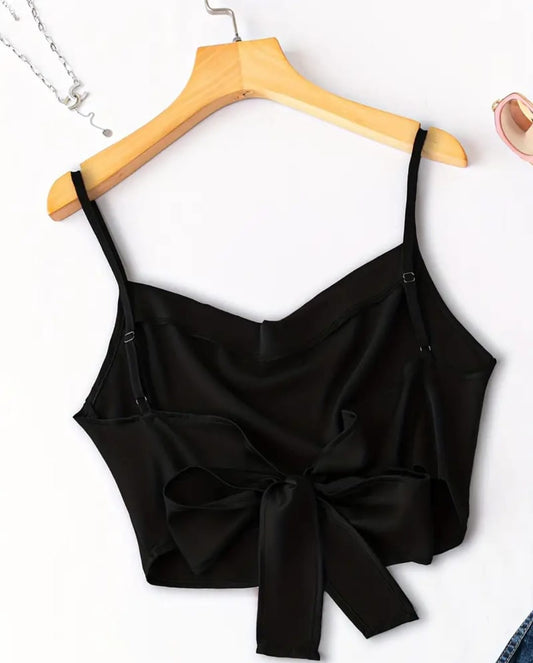 Top de amarrar lazo Negro