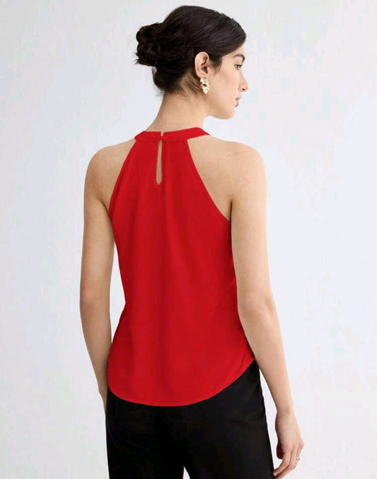 Blusa sin mangas roja