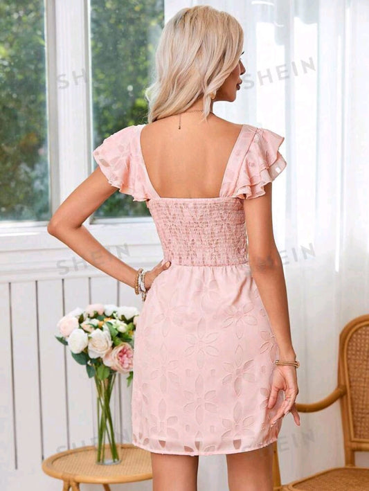 Vestido Floral rosa corto