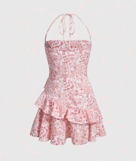 Vestido de lazo de amarrar atras rojo corto