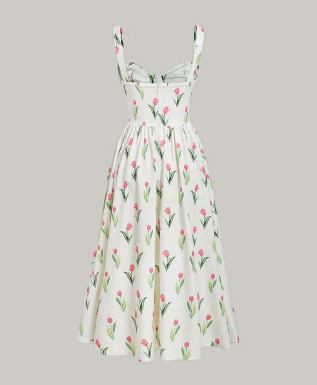 Vestido tulipanes largo sin mangas