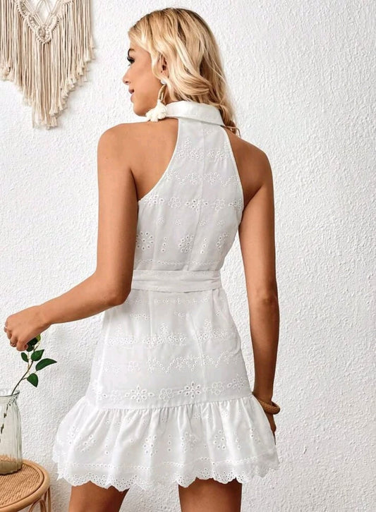 Vestido blanco de cuello