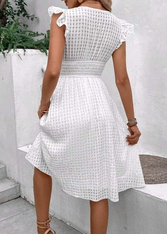 Vestido blanco de botones
