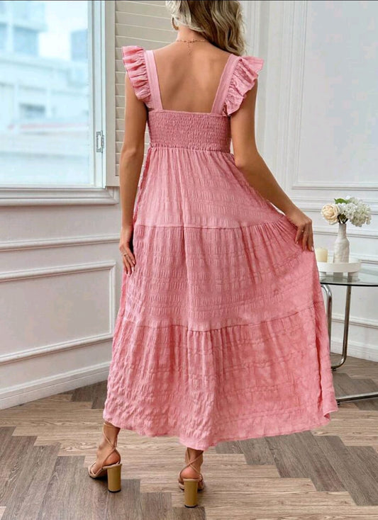 Vestido Maternidad Rosa largo