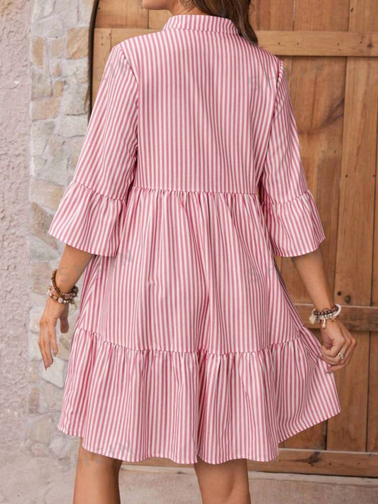 Vestido Maternidad camisero rosa