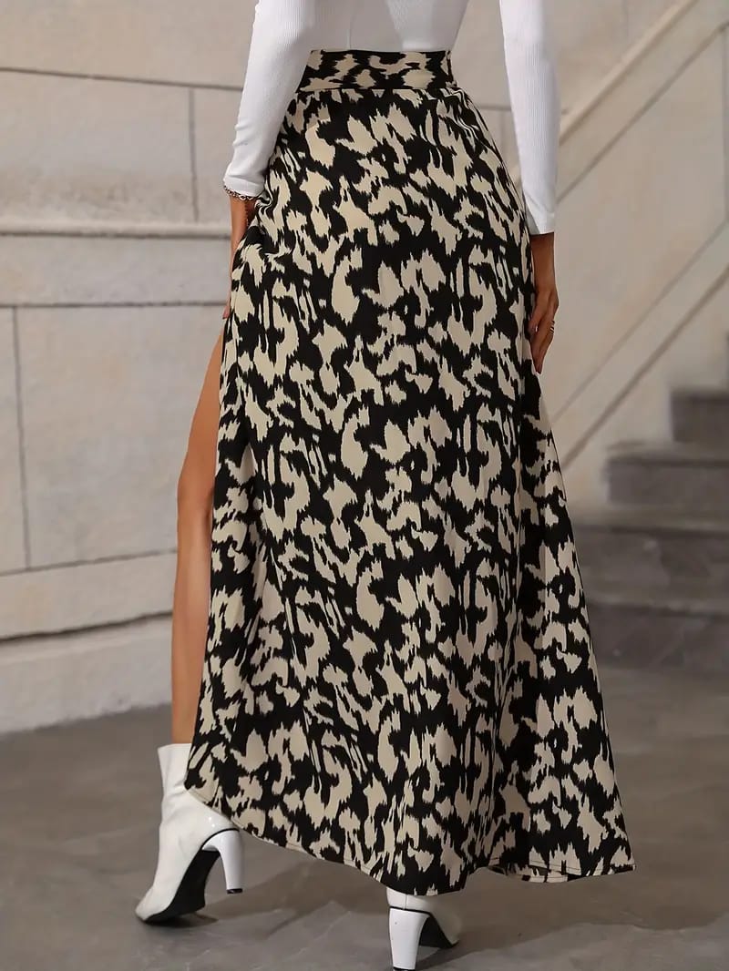 Falda Negra Estampada