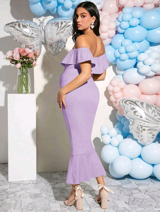 Vestido elegante y ajustado color lila
