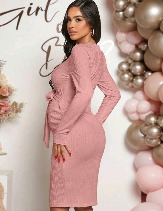 Vestido maternidad ajustado rosa