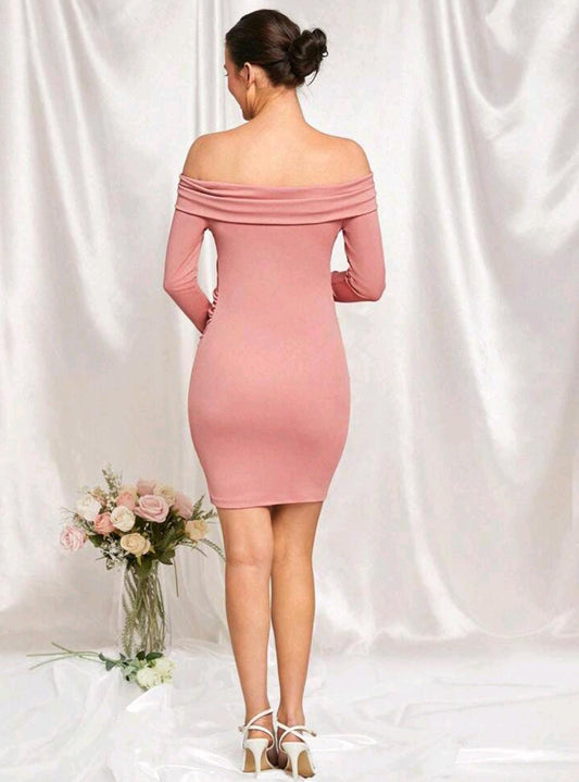Vestido maternidad rosa corto