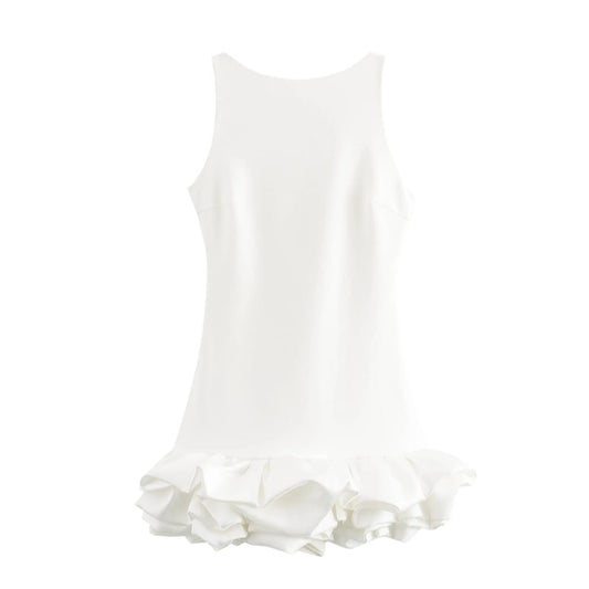 Vestido corto para graduaciónes, eventos, tipo coctel falda fruncida