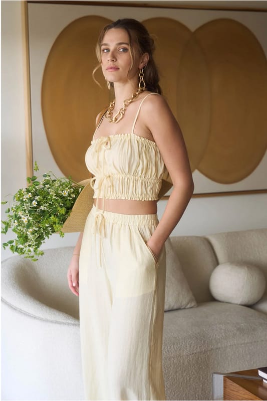 Conjunto de Top y Pantalon de Lino