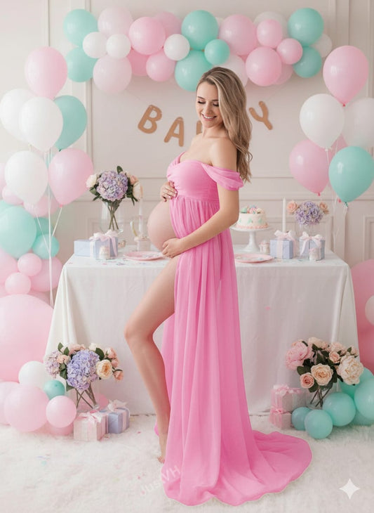 Vestido Maternidad para fotografía color rosado