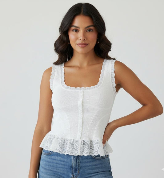 Camisa de encaje blanca