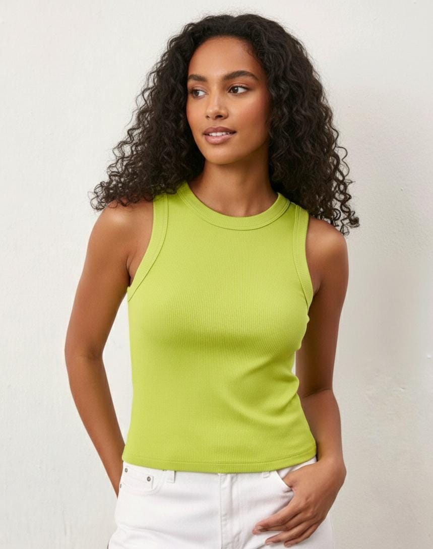 Blusa Basic sin mangas Limón