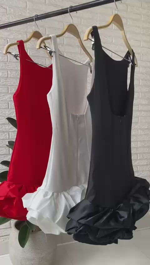Vestido corto para graduaciónes, eventos, tipo coctel falda fruncida